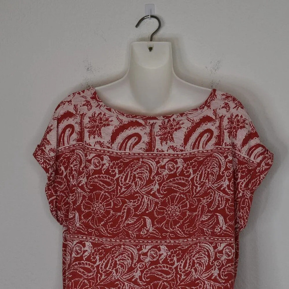 Lucky Brand Floral Knot Front Top Sz M Sunflower Crop Oversized Modal Blend Boho - Picture 9 of 16